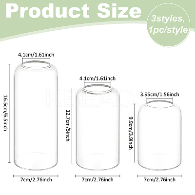 3Pcs 3 Styles Glass Flower Arrangement Water Receptacle AJEW-BC0007-90-1