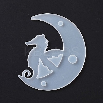 DIY Animal on the Crescent Moon Big Pendant Silhouette Silicone Molds DIY-F125-01-1