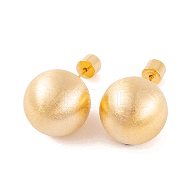 Round Ball Drawbench Brass Ear False Plugs for Women LS-EJEW-G391-24A-G-1