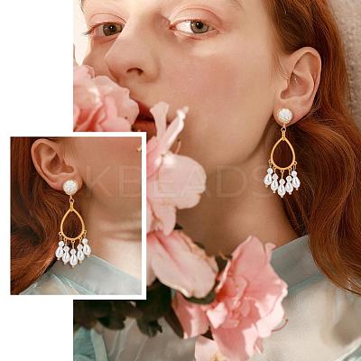 10 pairs 5 Colors Handmade Millefiori Lampwork Earring Stud Settings and Ear Nuts EJEW-UN0001-55-1