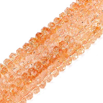 Crackle Transparent Glass Beads Strands GLAA-N068-03A-13-1