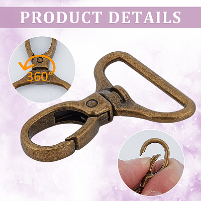 10Pcs 5 Colors Zinc Alloy Swivel Clasps FIND-ME0002-66-1