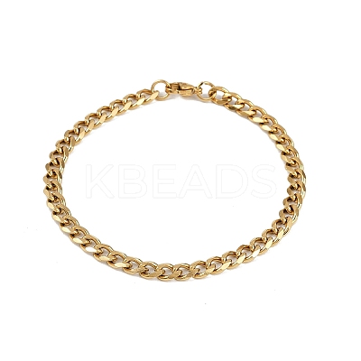 201 Stainless Steel Cuba Chian Bracelet for Men BJEW-B138-07G-1