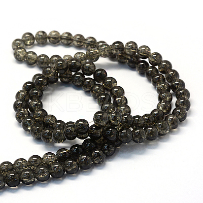 Baking Paint Transparent Crackle Glass Round Bead Strands DGLA-Q018-10mm-10-1