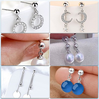 150Pcs 3 Size 202 Stainless Steel Ball Stud Earring Findings STAS-SP0001-53-1
