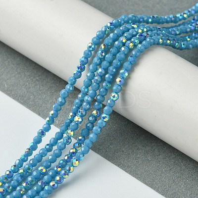 Electroplated Glass Beads Strands EGLA-P055-01A-03-1