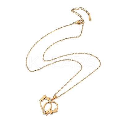 PVD Vacuum Plating 201 Stainless Steel Pendant Necklaces NJEW-R267-02O-G-1