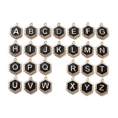 Alloy Black Enamel Pendants ENAM-K075-03B-G-1