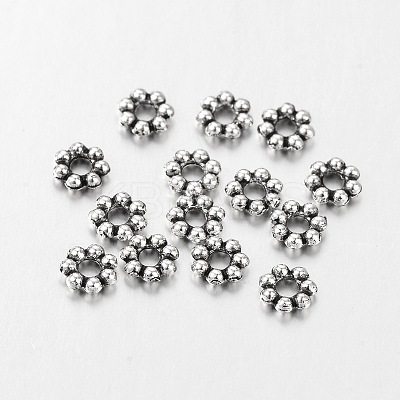 Antique Silver Tibetan Silver Daisy Spacer Beads X-A61-1