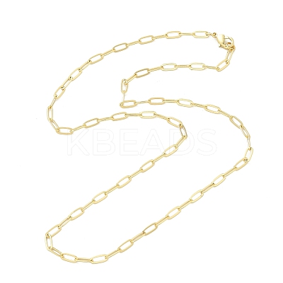 Brass Paperclip Chain Necklaces NJEW-A042-17G-02-1