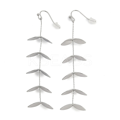 304 Stainless Steel Leaf Stud Earrings for Women EJEW-R008-02P-1