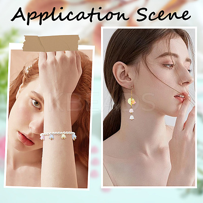 640Pcs 8 Colors Transparent Acrylic Bead Caps FACR-SC0001-03-1