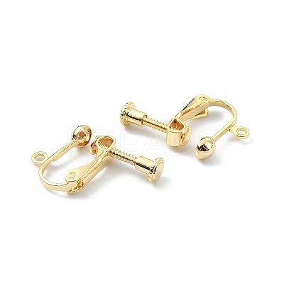 Brass Clip-on Earring Findings KK-P232-05G-1
