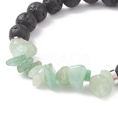 Natural Mixed Stone Chips Stretch Bracelets BJEW-JB08718-1