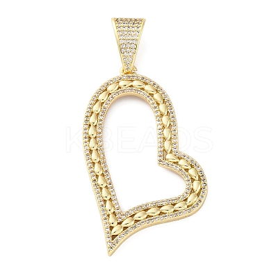 Brass Micro Pave Clear Cubic Zirconia Pendants KK-S510-31G-02-1
