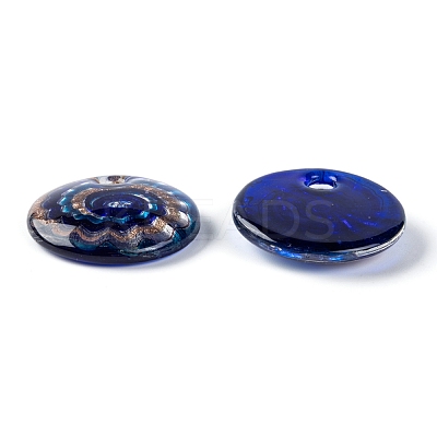 Handmade Silver Foil Lampwork Pendants FOIL-S116-1-B-1