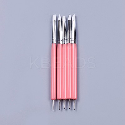 Silicone Double Head Nail Art Dotting Tools X-AJEW-L072-54B-1