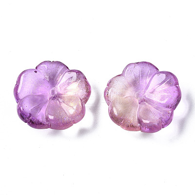 Transparent Spray Painted Glass Beads GLAA-Q089-003-G003-1