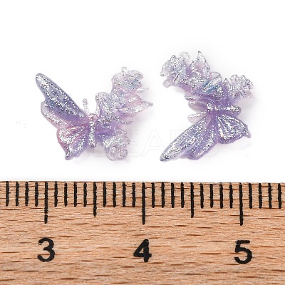 Butterfly with Flower Transparent Resin Cabochons FIND-L019-06B-1