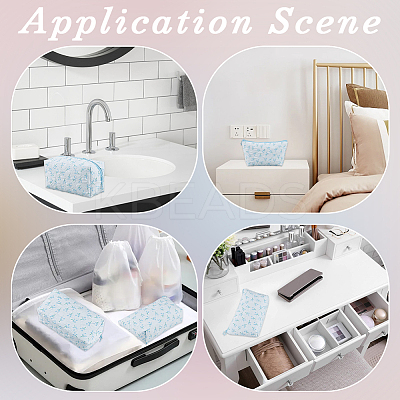 2Pcs 2 Styles Portable Travel Polyester Cosmetic Zipper Storage Clutch Bags ABAG-CY0001-01A-1