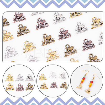 120Pcs 6 Colors Tibetan Style Alloy Pendants FIND-NB0003-13-1