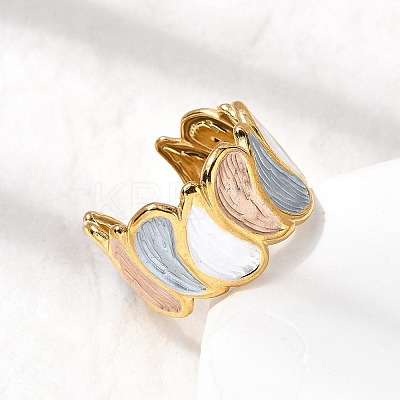 304 Stainless Steel Enamel Open Cuff Rings RJEW-L335-02B-G-1
