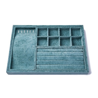 Removable Velvet Jewelry Organizer Display Trays for Earrings Necklaces Rings CON-R030-04C-1