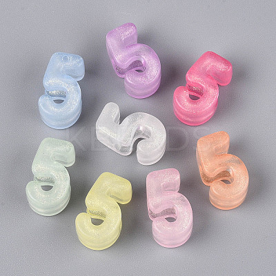 Luminous Frosted Transparent Acrylic Beads TACR-T029-21F-1