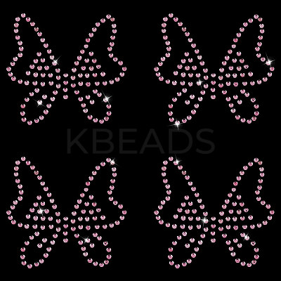 Butterfly Hotfix Glass Rhinestone DIY-WH0453-71A-01-1