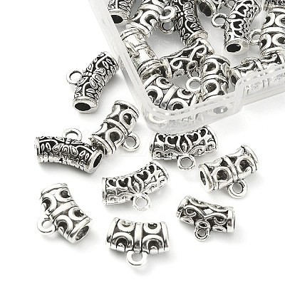 25Pcs 5 Style Tibetan Style Alloy Tube Bails FIND-YW0003-13-1