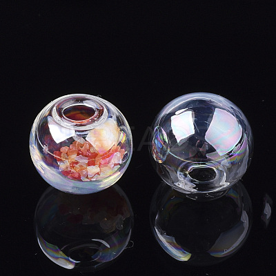 Round Handmade One Hole Blown Glass Globe Ball Bottles X-BLOW-R002-16mm-AB-1