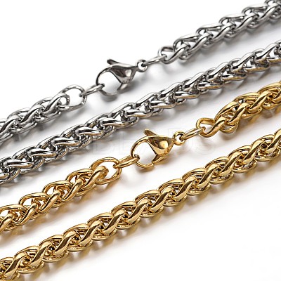 304 Stainless Steel Wheat Chains Bracelets BJEW-O091-04-1