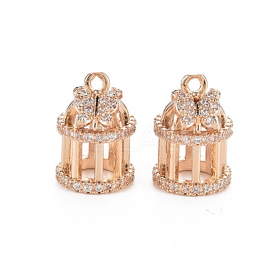 Rack Plating Brass Micro Pave Clear Cubic Zirconia Pendants LS-X-KK-T060-17-RS-1