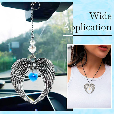 12Pcs 12 Colors Tibetan Style Alloy Big Pendants FIND-TA0004-24-1