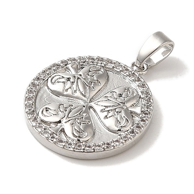 Rack Plating Brass Micro Pave Cubic Zirconia Pendants KK-U027-39P-1