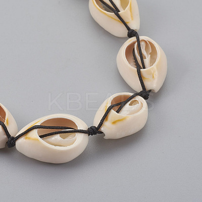 Cowrie Shell Beaded Necklaces NJEW-JN02293-1