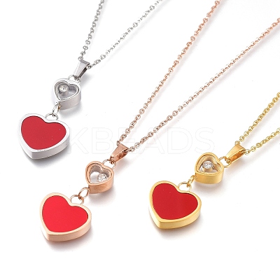 304 Stainless Steel Pendant Necklaces NJEW-I240-11B-1