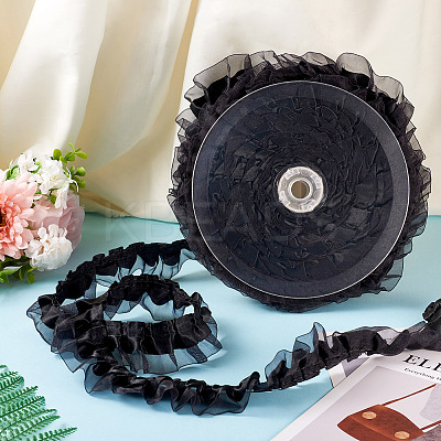 1Pc 2-Layer Pleated Satin Organza Ribbons ORIB-TA0001-06B-1