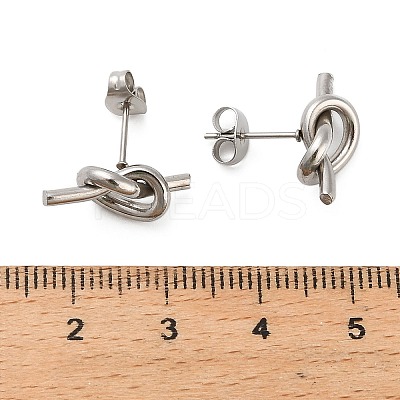 knot 304 Stainless Steel Stud Earrings EJEW-Z150-01P-1