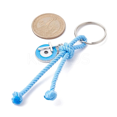 Cross & Evil Eye Zinc Alloy Enamel Pendants Keychains KEYC-JKC00609-02-1