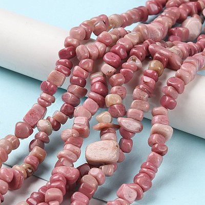 Natural Rhodonite Chip Beads Strands G-G905-01-1