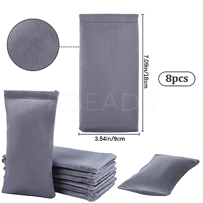 8Pcs Rectangle Velvet with Steel Glasses Case ABAG-BBC0001-15A-1