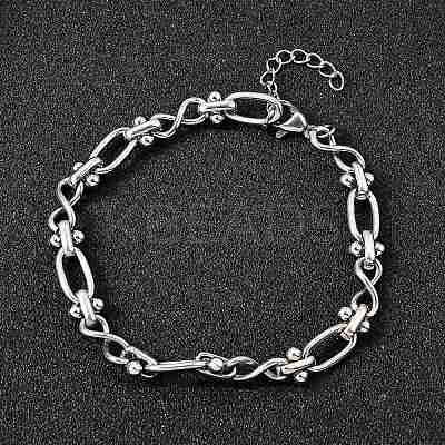 304 Stainless Steel Oval & Infinity Link Chain Bracelets for Women BJEW-K226-14A-P-1