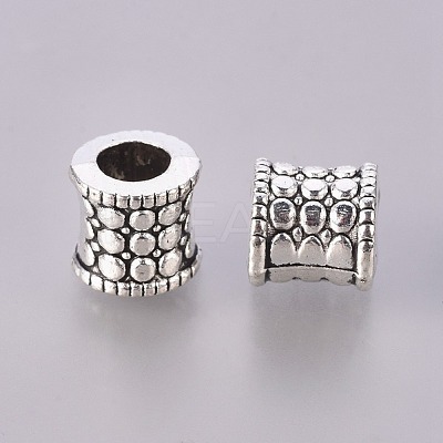 Antique Silver Tone Large Hole Tibetan Silver Column European Beads X-LFH10273Y-NF-1