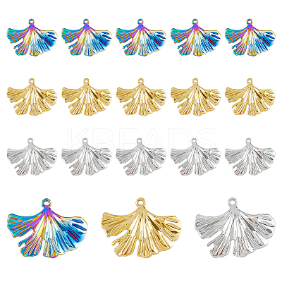 18Pcs 3 Colors Ion Plating(IP) 304 Stainless Steel Pendants STAS-DC0014-41-1