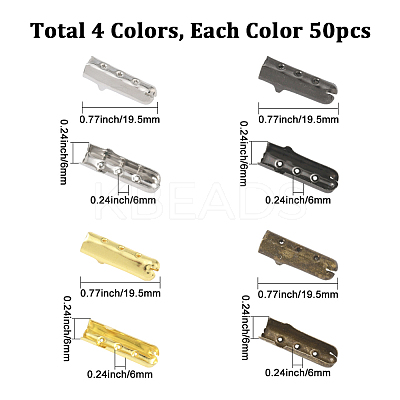 200Pcs 4 Colors Column Alloy Shoelace Buckle Connectors FIND-SP0004-68B-1