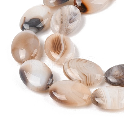 Natural Striped Agate/Banded Agate Beads Strands G-Q182-01K-1