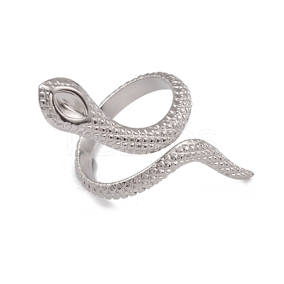 Tarnish Resistant 304 Stainless Steel Snake Open Cuff Ring Findings RJEW-G285-25P-1