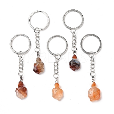 Tortoise Natural Carnelian Keychain KEYC-G055-01P-02-1