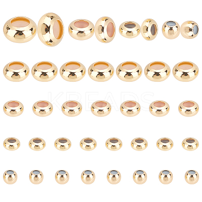 48Pcs 4 Style Brass Beads KK-PH0004-85-1